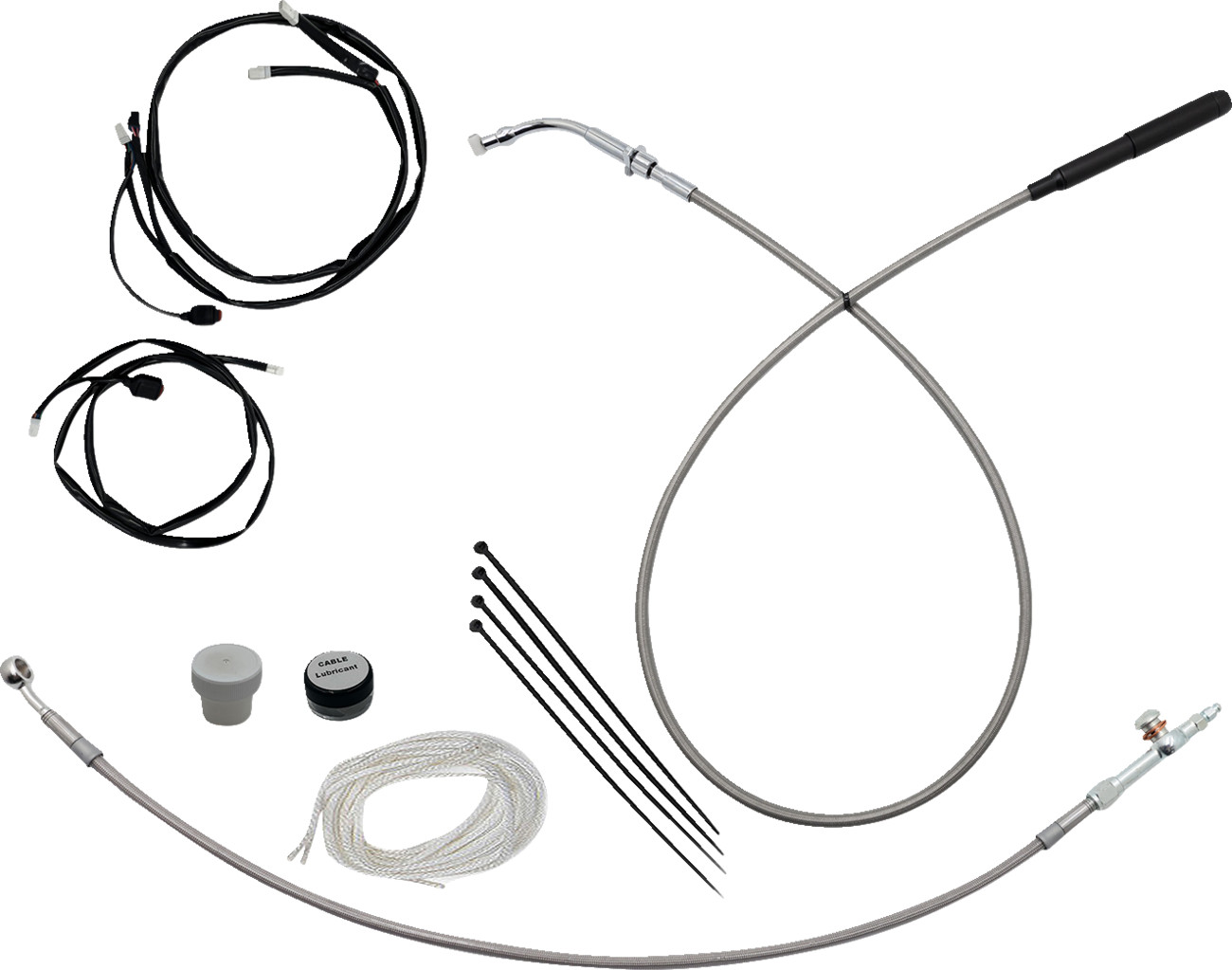 FAT BAGGERS INC. EZ Install Kit - 16" Handlebars - Upper For ClutCh - Braided
