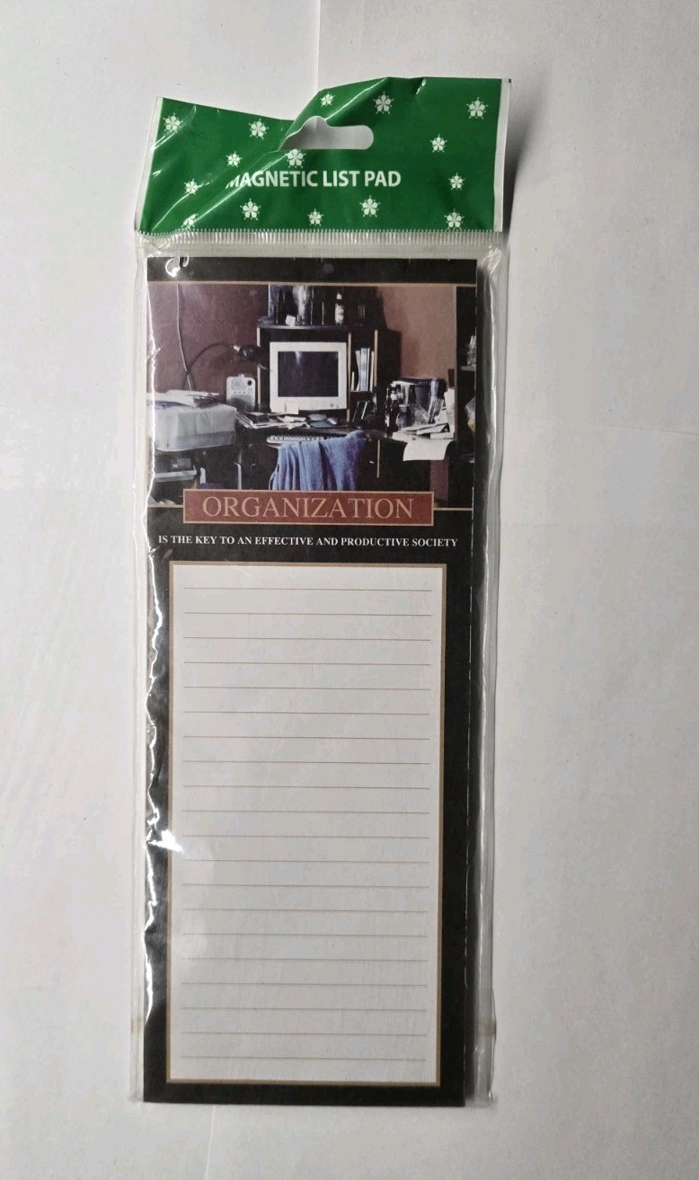 Organization Key To Effective Society Retro Pc Scene Magnetic List Pad