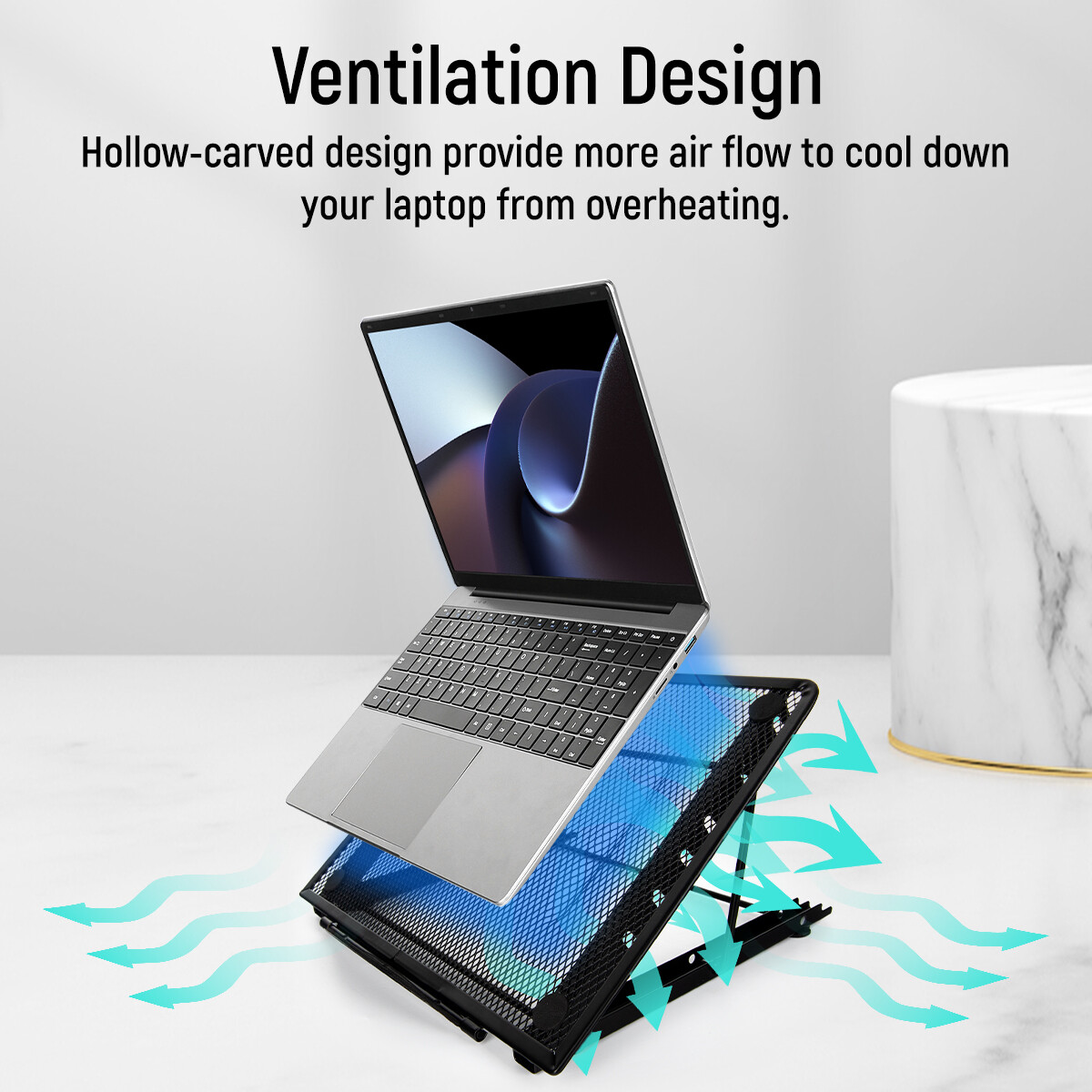 Black Portable Adjustable Laptop Stand Notebook Tablet Holder Foldable