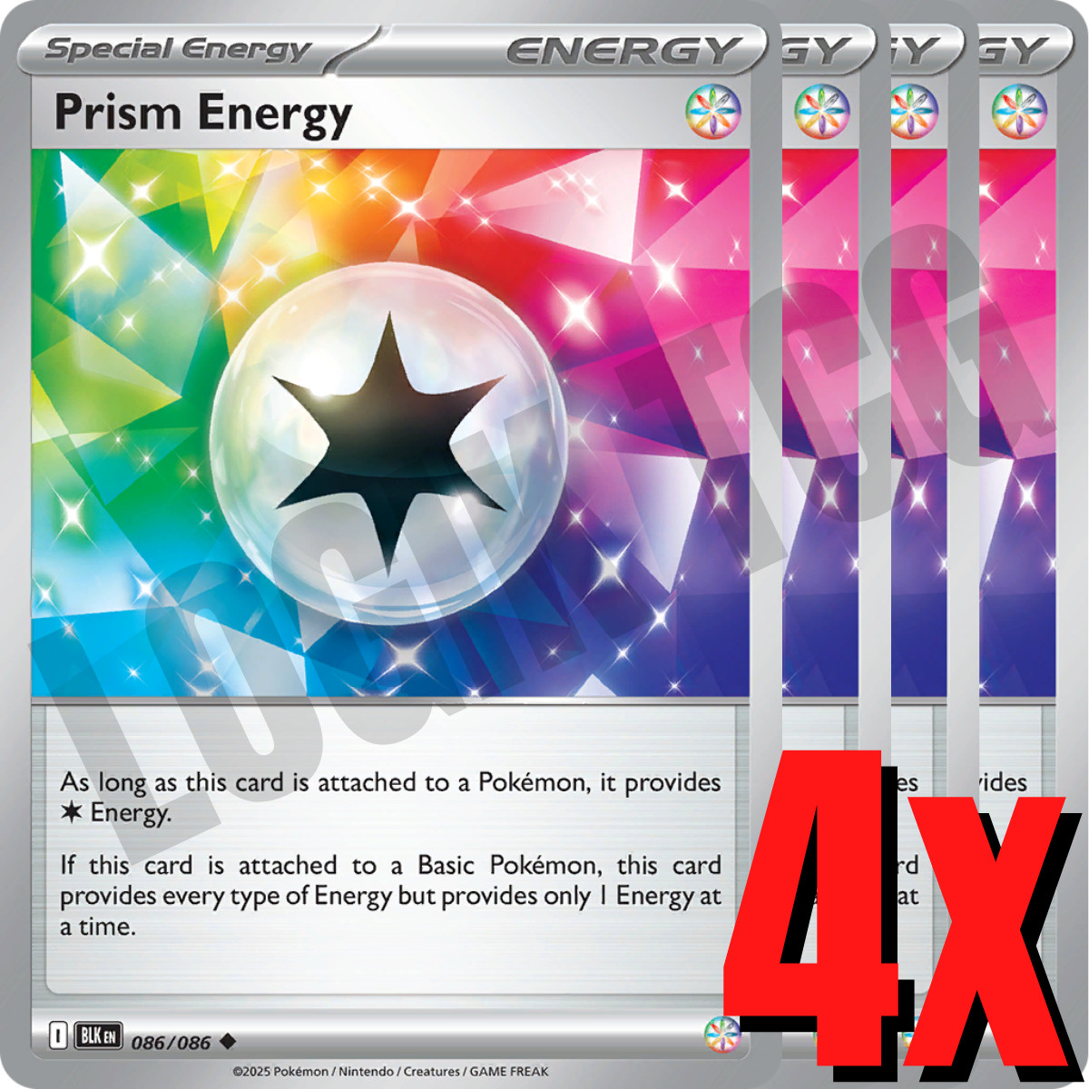 4x Prism Energy 086/086 x4 - Black Bolt - Pokemon TCG - Playset