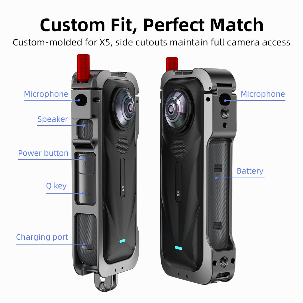 Metal Rabbit Cage Frame For Insta360 X5 Camera Protective Expansion Case SUK