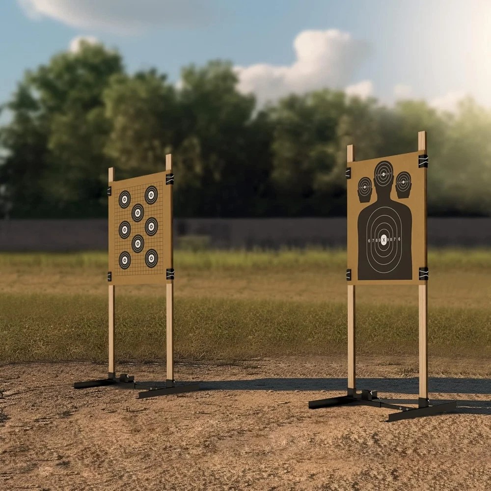 Shooting Target Stand for Outdoors, Durable Paper Target Holder with Stable Adju