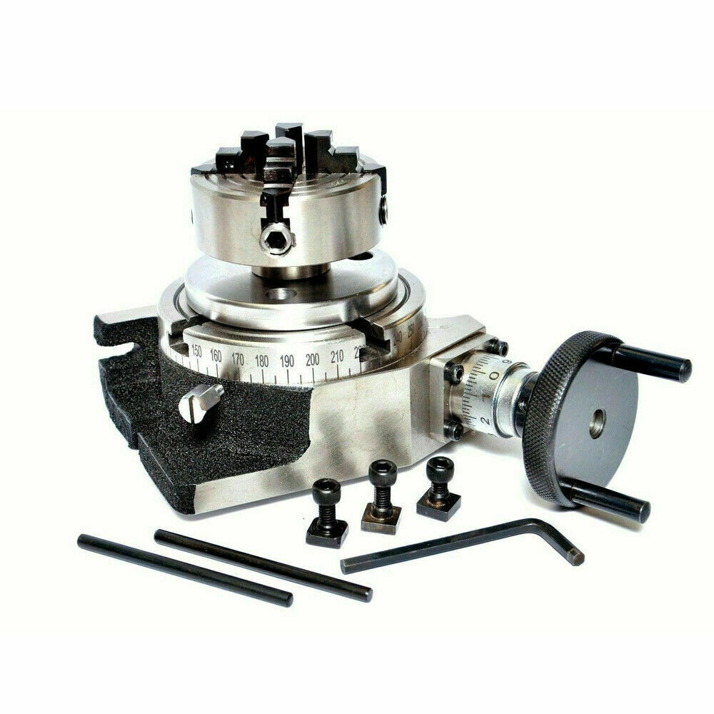 Rotary Table 4 Inch 100 mm With 65 mm Mini Independent lathe Chuck