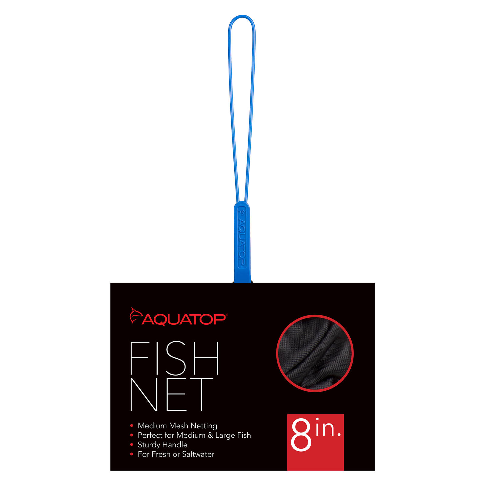 AQUATOP 8" Medium Mesh Aquarium Fish Net with 14.5-Inch Handle