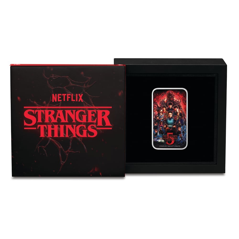 2026 1 oz Colorized Tuvalu Silver Stranger Things Season 5 Rectangular Coin