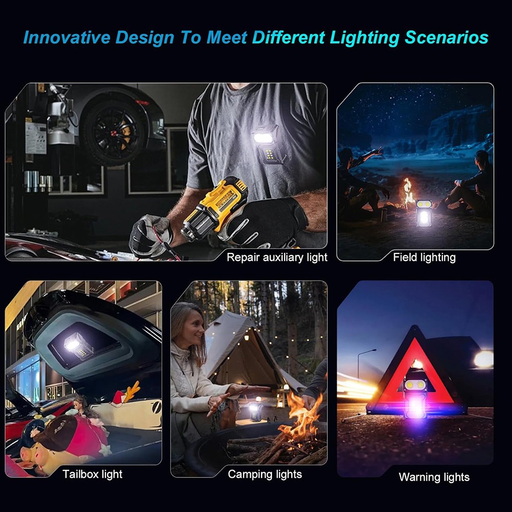 Portable Pocket LED Flashlight Magnetic USB Rechargeable Mini Torch Work Light