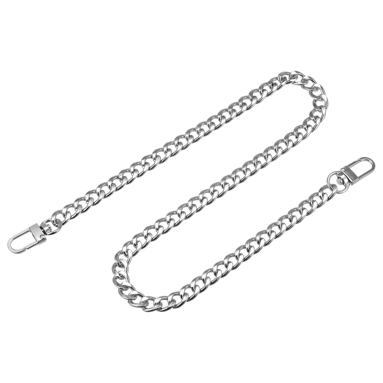 Iron Flat Chain Strap 24" Handbag Chains Purse Straps DIY Replacement Silver