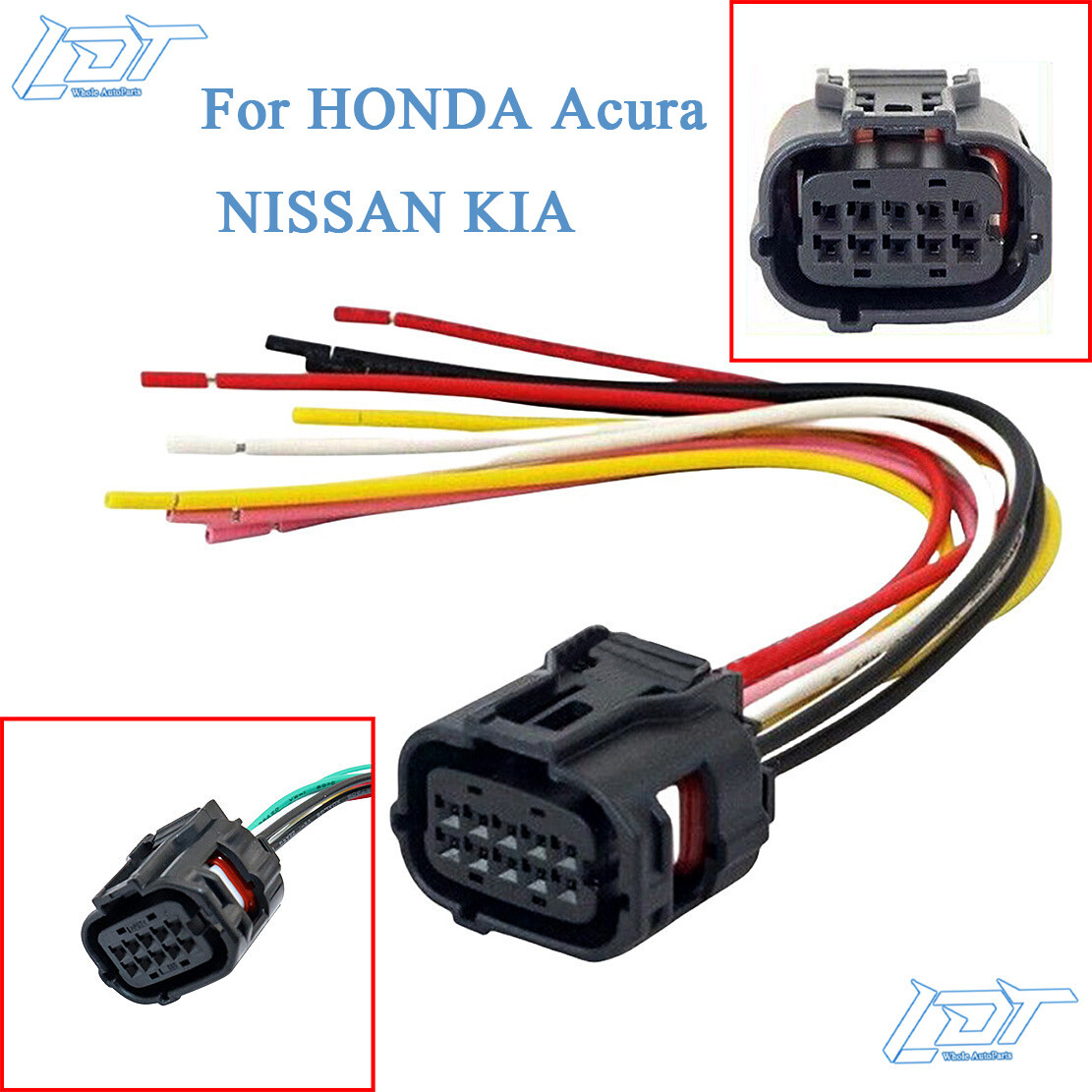 Fits HONDA Acura NISSAN KIA 10way FRONT RADAR SONAR SENSOR ACC CONNECTOR wiring