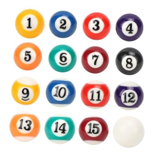 16PCS 2.5CM Resin Mini Billiard Balls Set - Small Pool Balls Accessory for