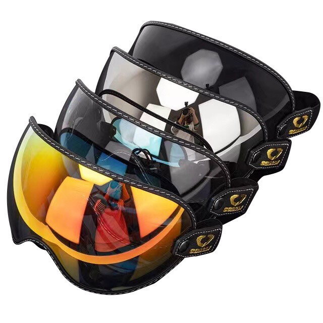 Motorcycle Helmet Visor Lens Anti-UV Shield Goggles for Open Face 3/4 Helmets