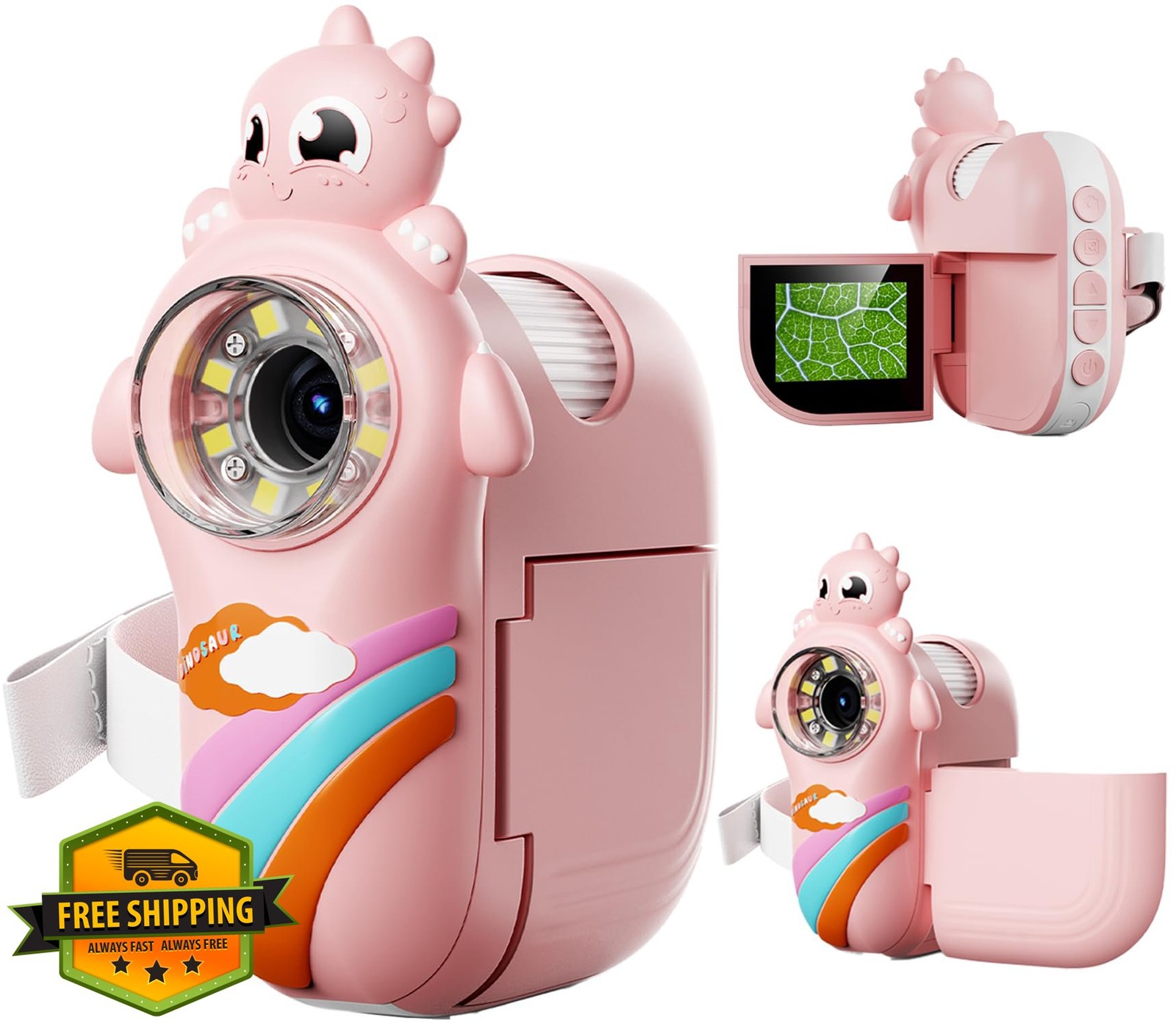 Kids Handheld Microscope with Photo/Video, LCD Screen - Pink Science Toy