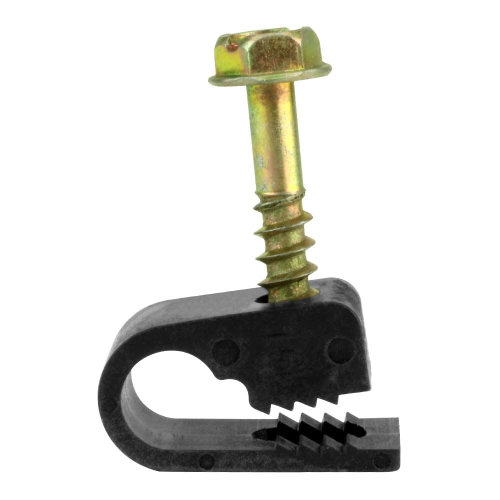 Cable Management Clips, Screw Mount Wire Holder, 100 Pcs, Black