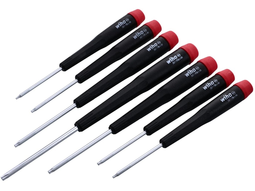 Wiha 26792 - Precision Torx Screwdriver 7 Piece Set Includes: T5, T6, T7, T8,