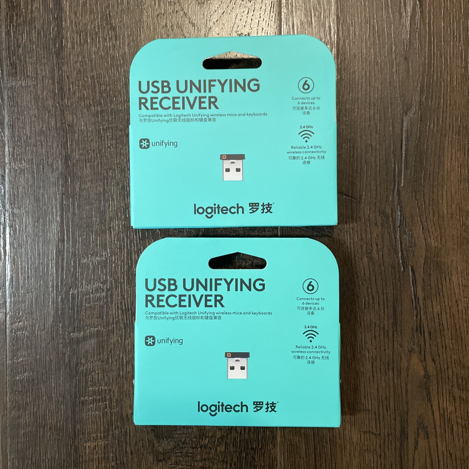 2x Logitech Wireless Unifying USB Adapter Receiver Dongle Keyboard Mouse 2.4 GHz