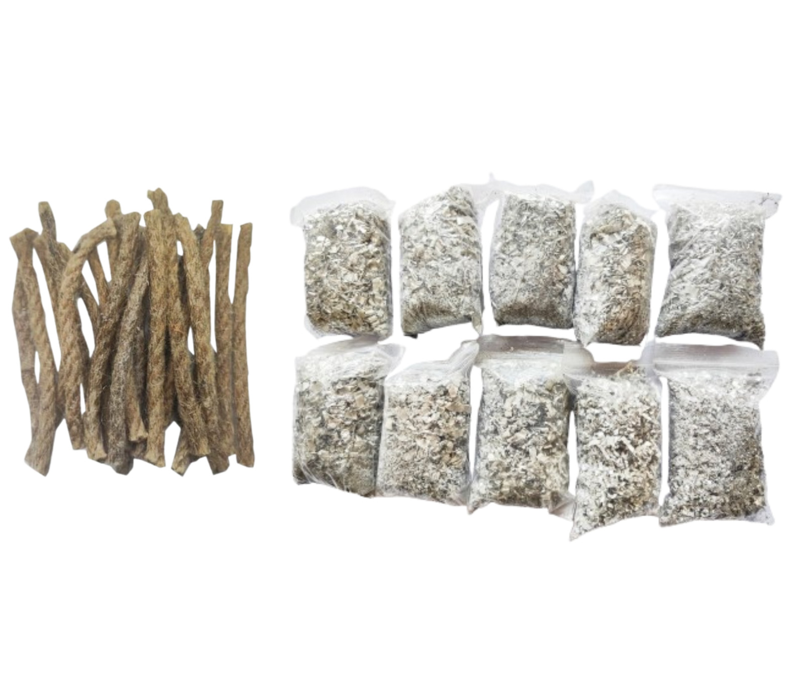 10 Magnesium Shaving Bags + 20 Wax Ropes Fire Starter Kit Camping Hiking Outdoor