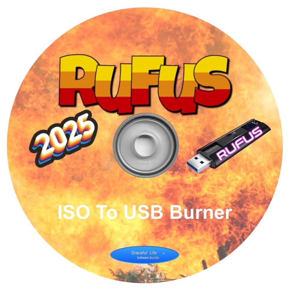 RUFUS 4.9 2025 Edition USB ISO Burning Software ~ ISO to USB Burner On CD-ROM