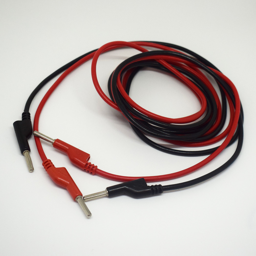 5pairs 2M/6.6FT Silicone High Voltage Dual 4mm Banana Plug Test Leads Cable R+B
