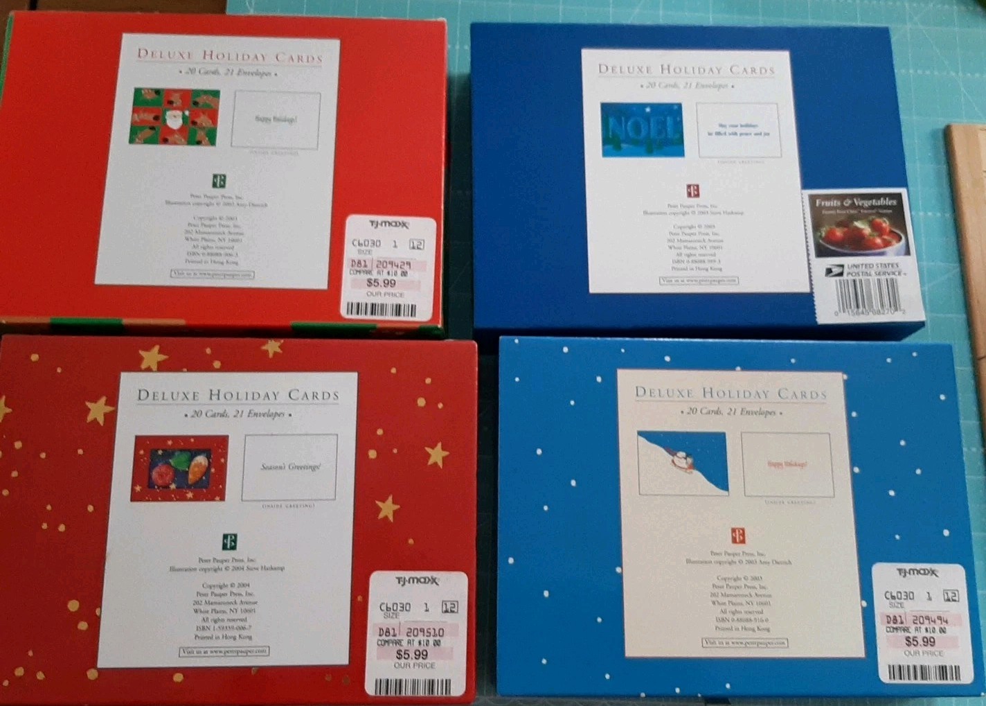 Empty Card-Board Boxes, held Christmas Cards, Magnet Corner Closures c.2000s