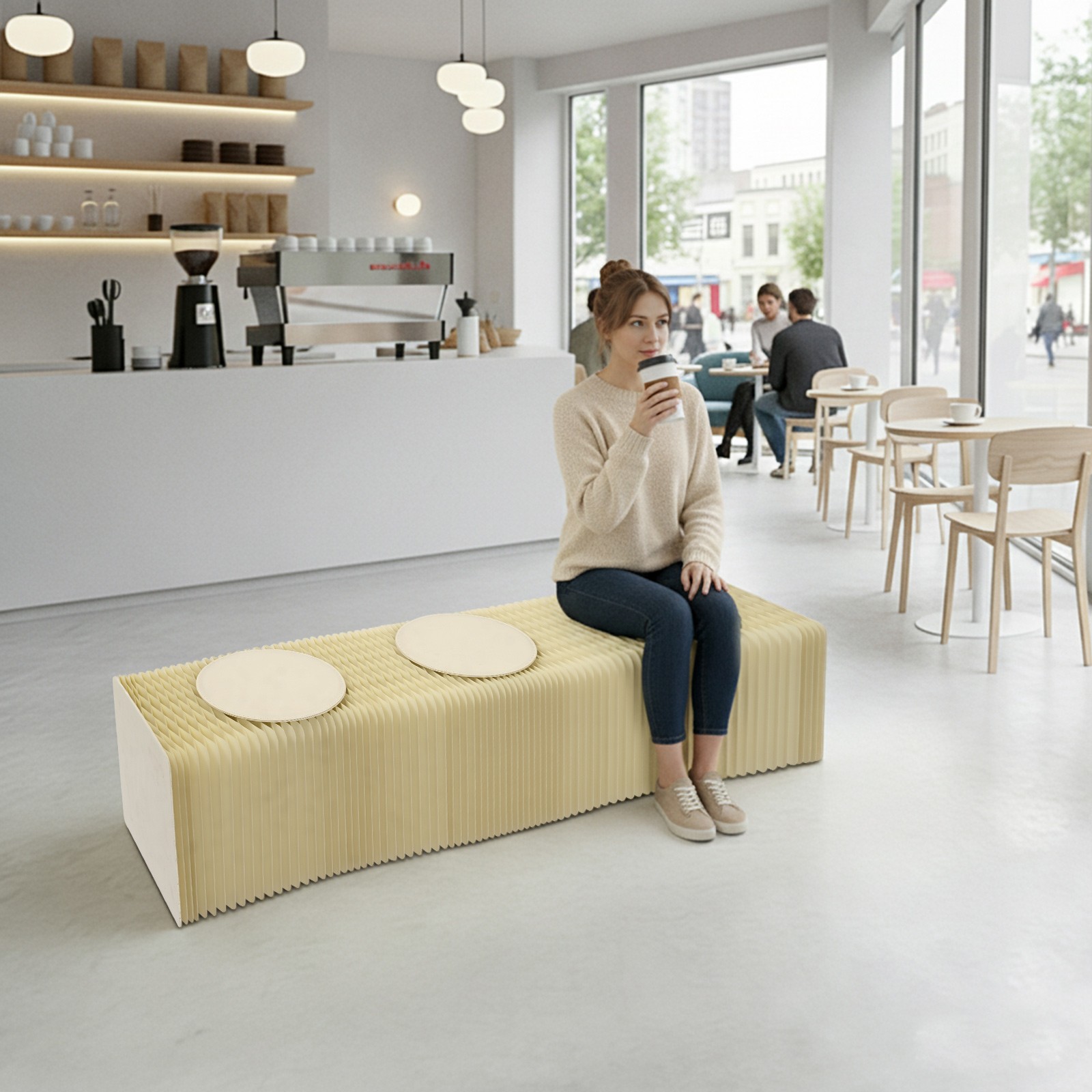Heavy-Duty Folding Craft Bench with Cushion Foldable Shoe Changing Stool