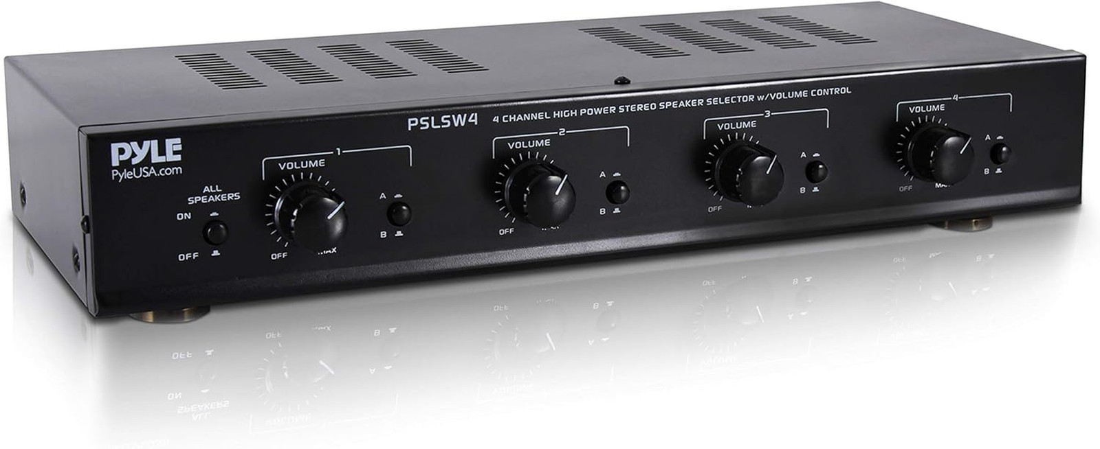 4 Channel Speaker Selector Switch - Multi Zone Audio Distributor with Independen
