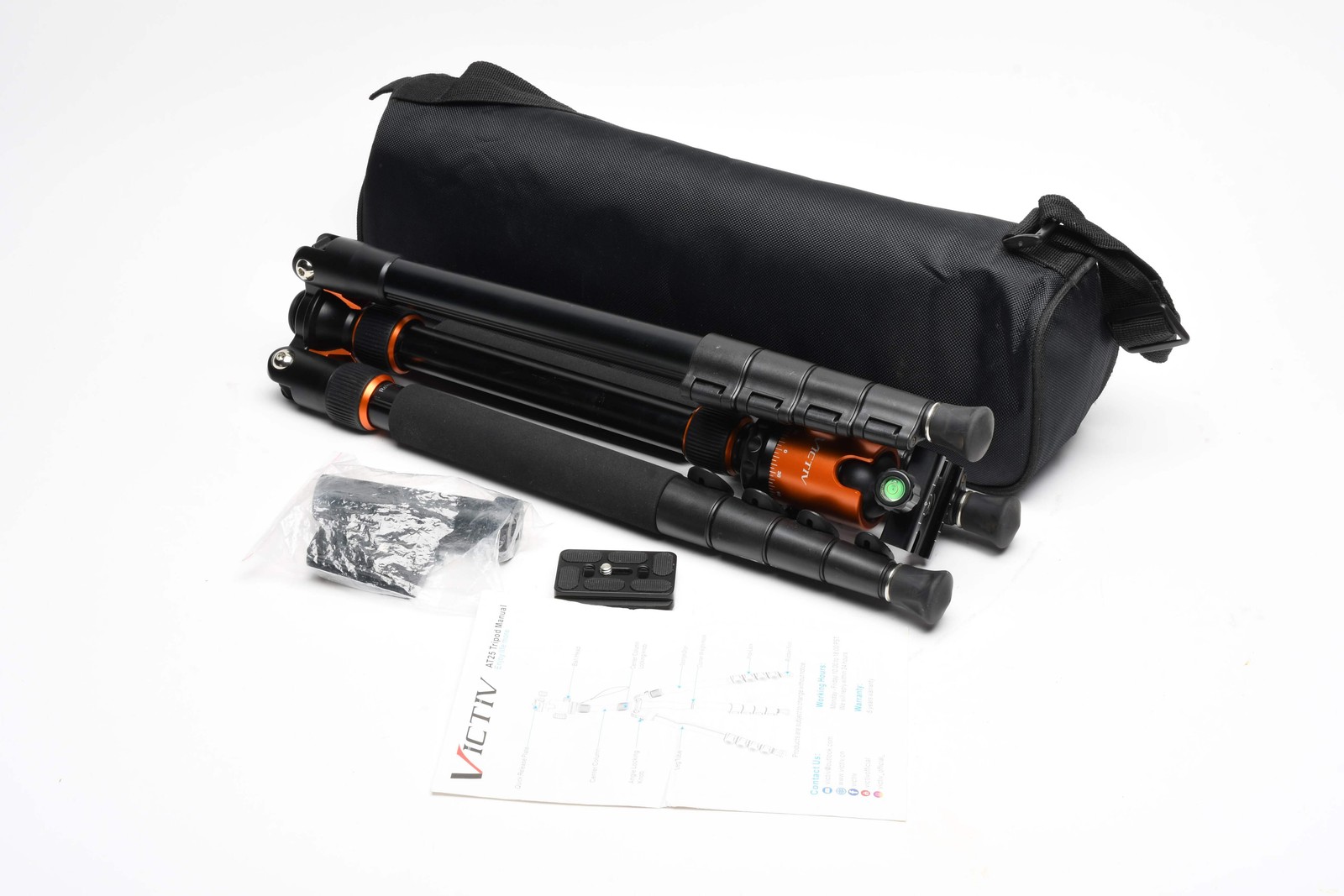 Victiv AT25 Tripod/Monopod Combo, Compact, Great travel tripod, case+