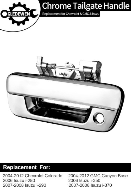 Tailgate Door Handle Chrome, Compatibl Color: Chrome Tailgate Handle w/keyhole