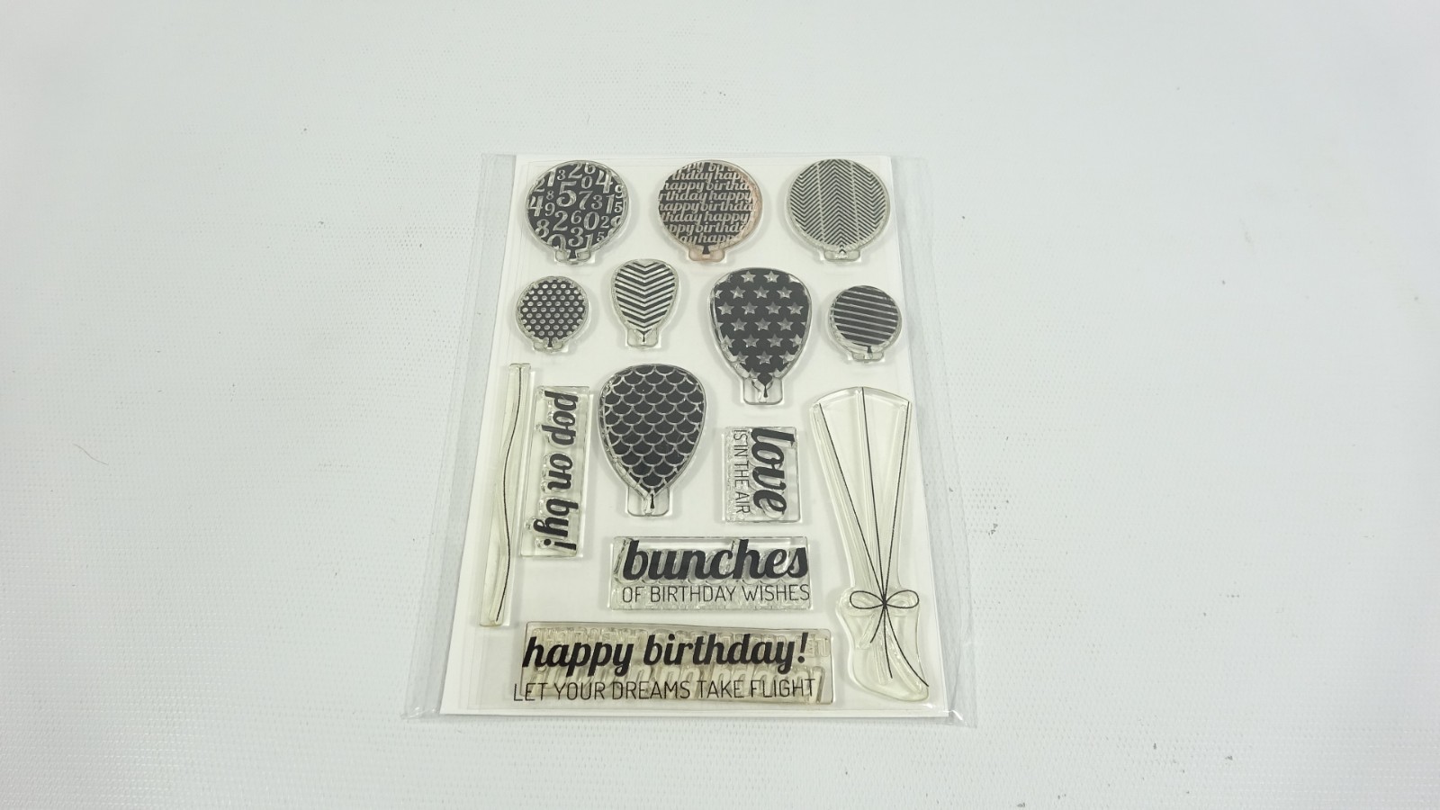 Birthday Love Pop on By Clear Balloon Stamp Set