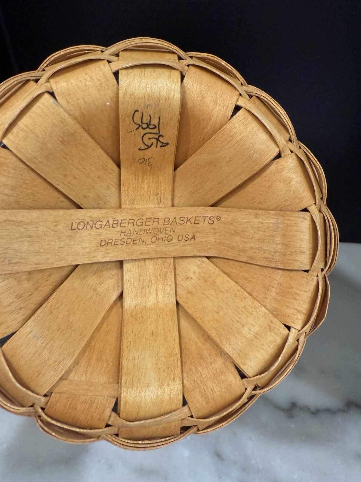 Longaberger Round 7” Basket with Handle and Liner