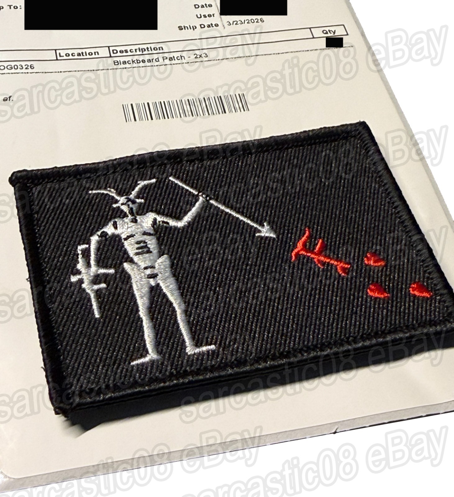 AUTHENTIC Forward Observations Group FOG Blackbeard Queen Anns Revenge Patch NEW