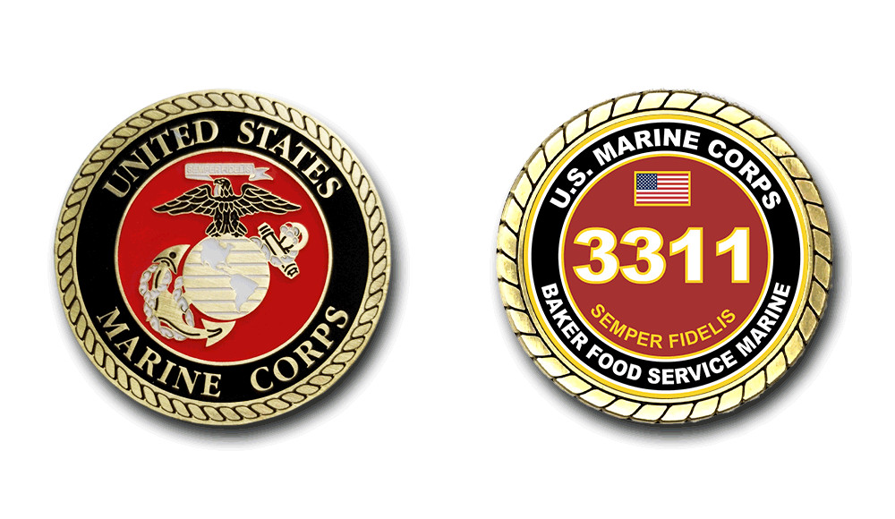 3311 Baker Food Service Marine US Marine Corps MOS Coin