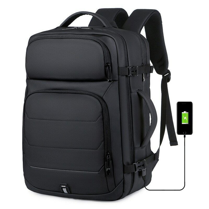Men's Business Backpack Expandable 28L To 35L Water-Resistant Fits 17" Laptop