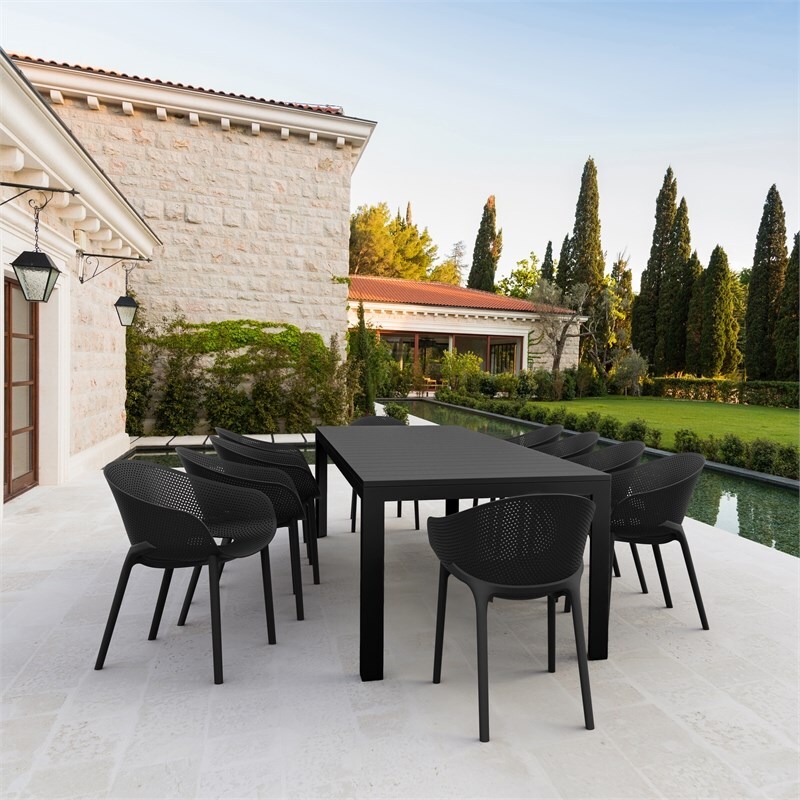 Compamia Atlantic XL 83-110 inch Extendable Dining Table in Black finish