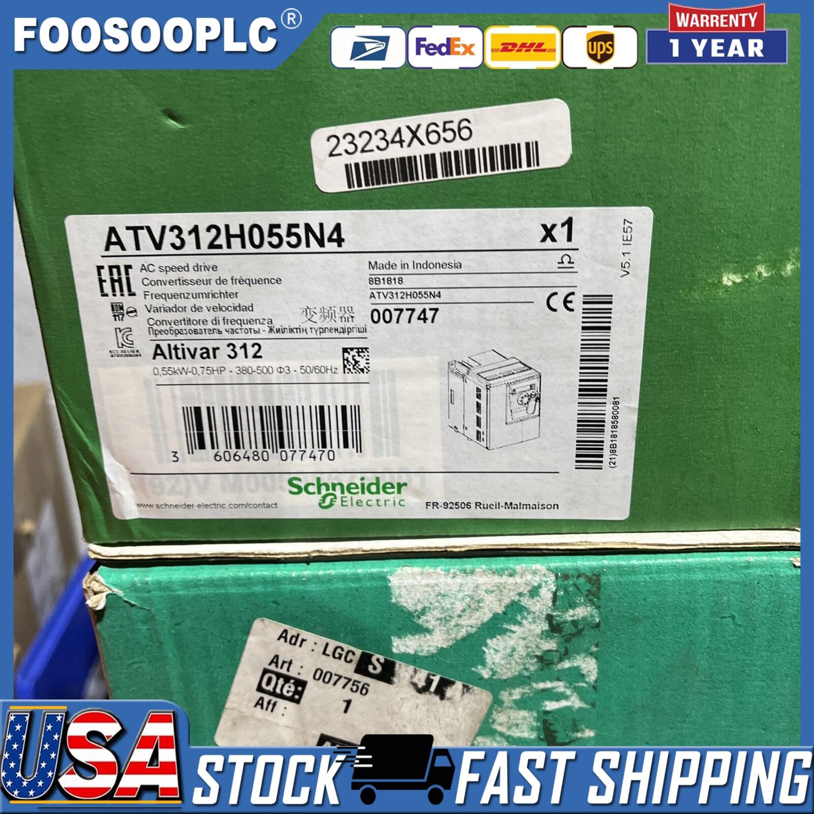 Schneider Electric ATV312H055N4 Ac Speed Drive 0.55KW 3phase Inverter New In Box