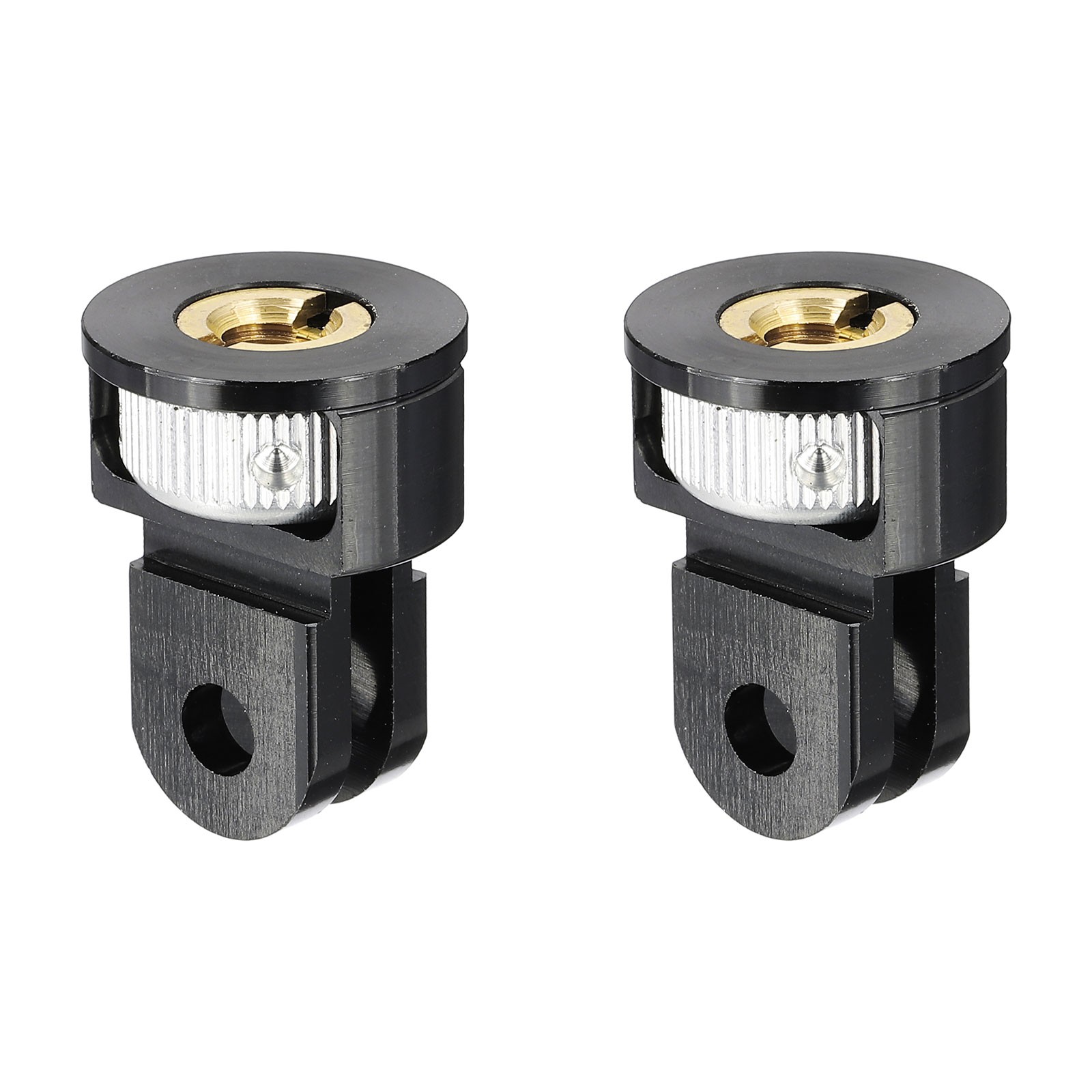 2 Pcs 360°1/4" Camera Screw Tripod Conversion Mount Adapters, Black