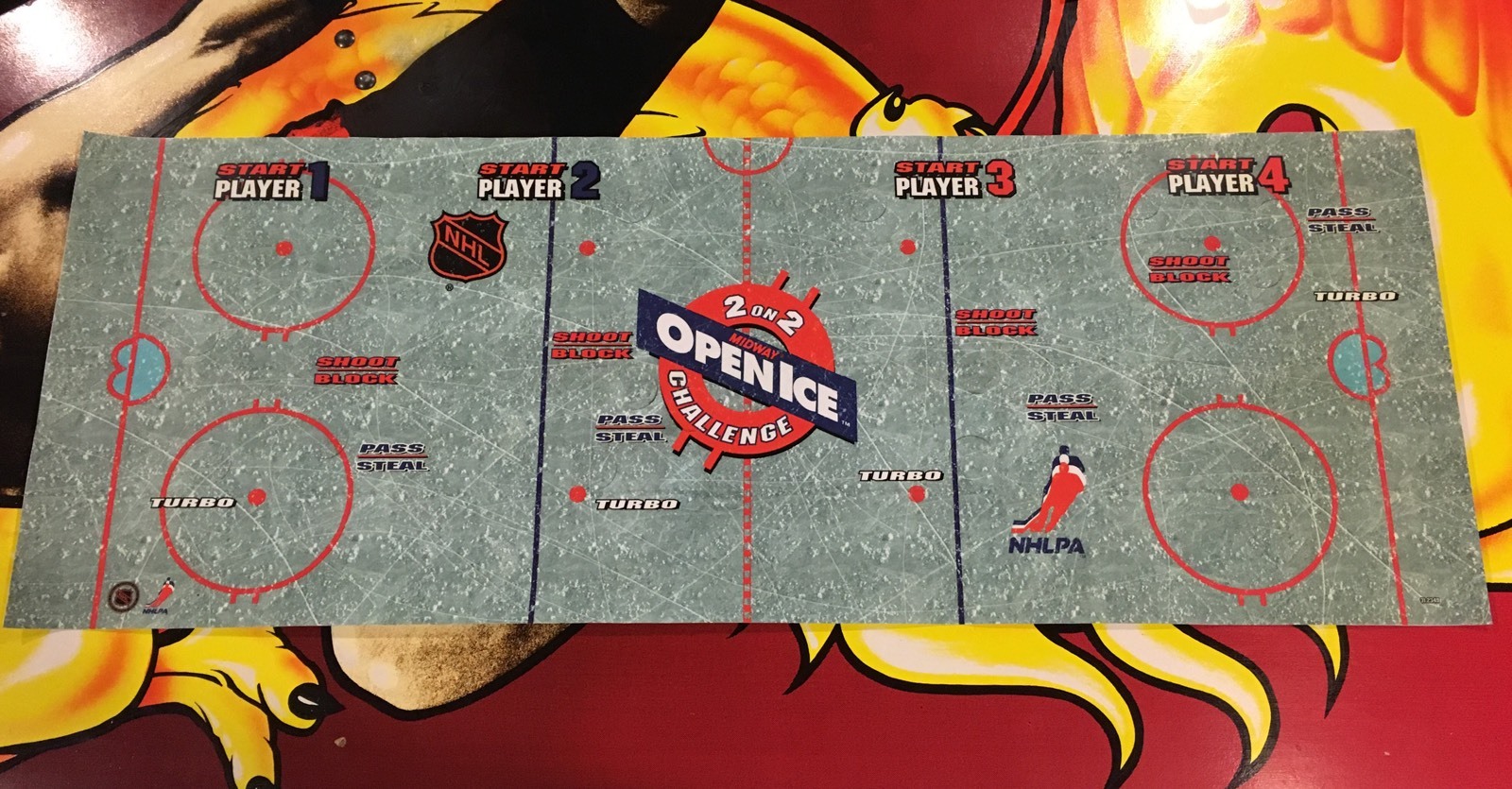 NHL Open Ice Arcade Control Panel Overlay CPO Decal Vinyl Sticker Midway Jamma