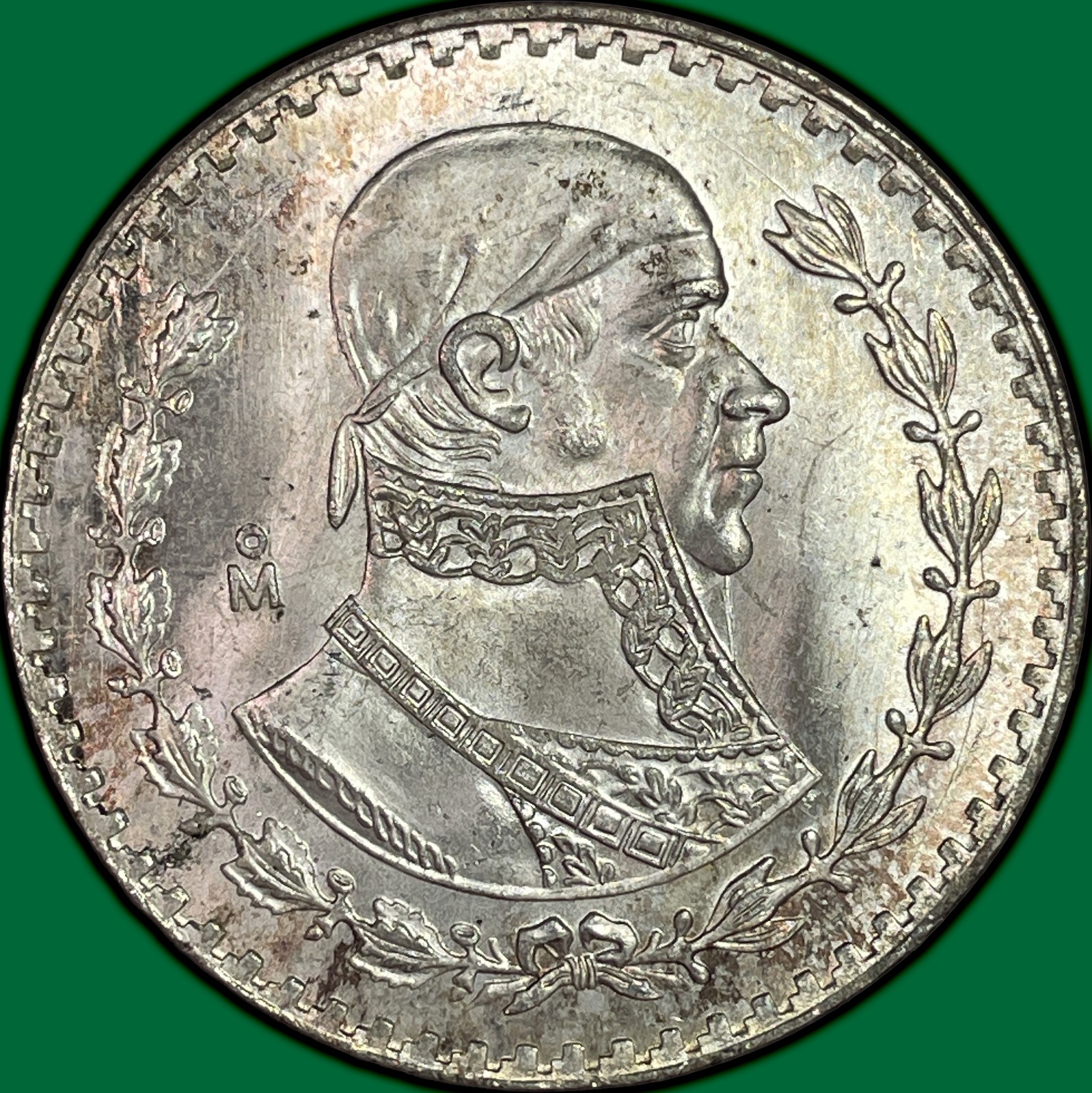 1967 Mexico Un Peso Jose Morelos Brilliant Uncirculated BU Coin #42209