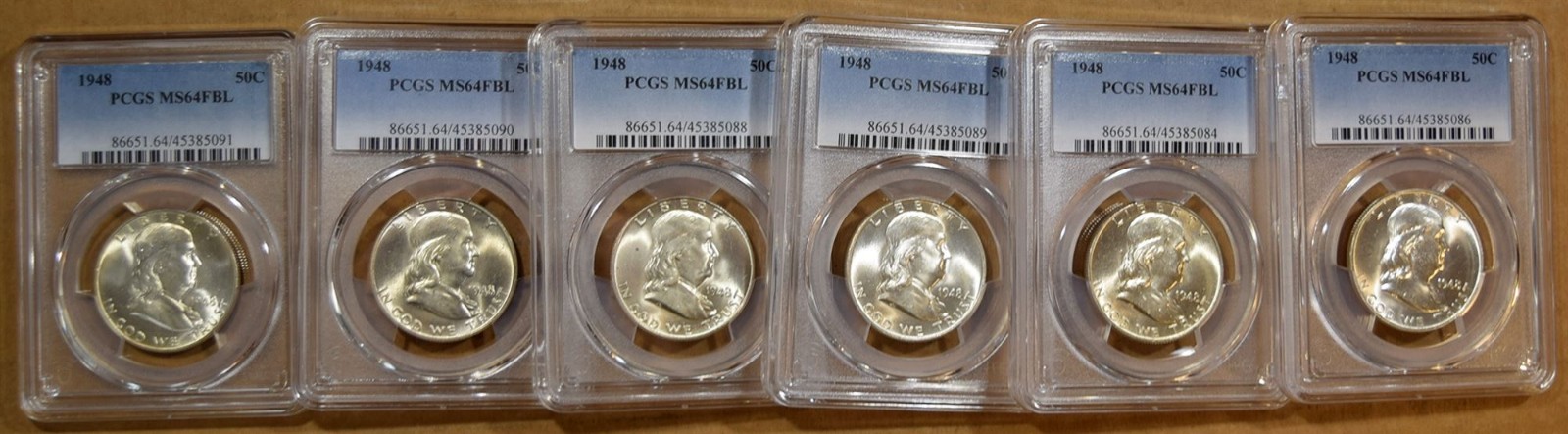 1948 PCGS MS64 FBL Franklin Half Dollar - 95% - 99% White