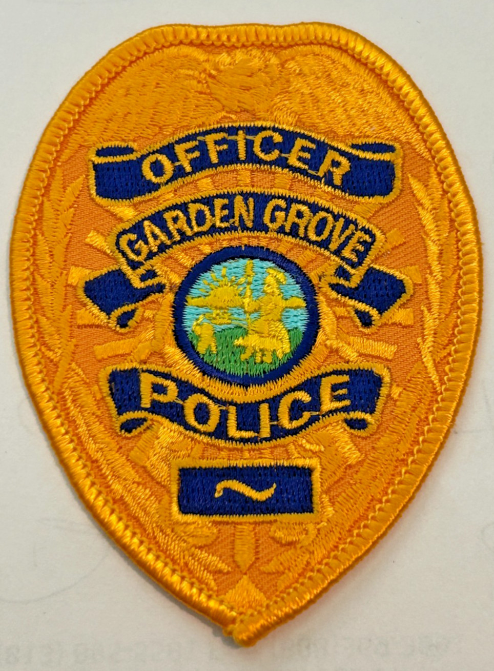 Vintage Garden Grove California Police 3.5" Hat Vest Patch Unused