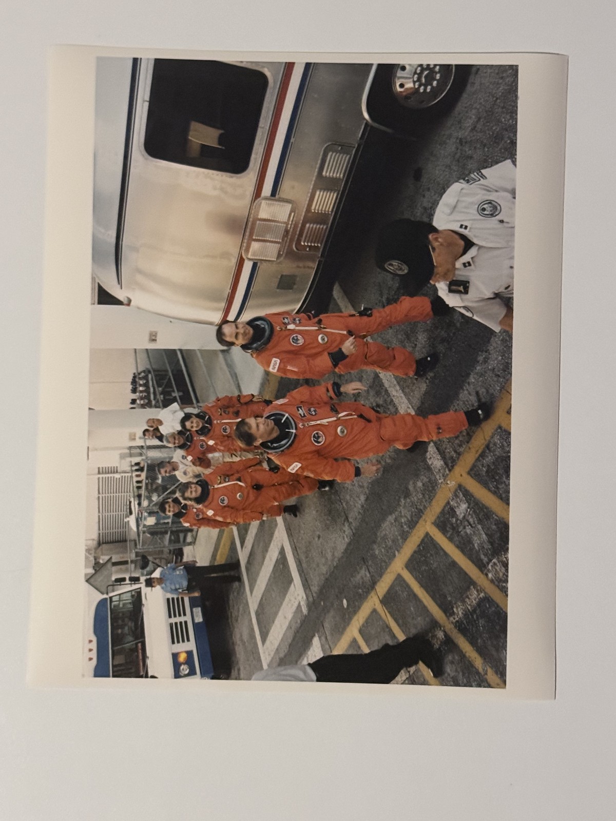 NASA STS-76 Crew Depart O&C Building Launch Rehearsal Press Photo