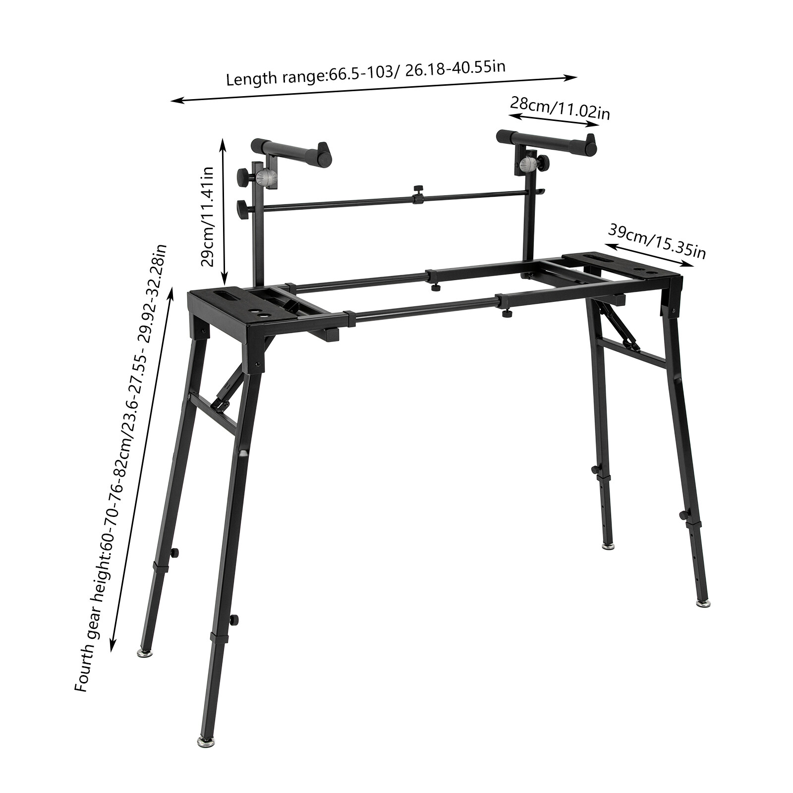 2-Tier Adjustable Keyboard Stand for DJ Workstation & Studio Use