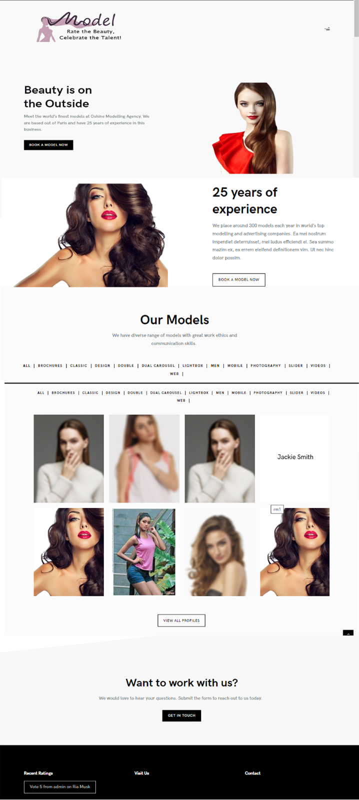 Profitable Model Agency Website with User Voting System - Free Host & Easy Setup