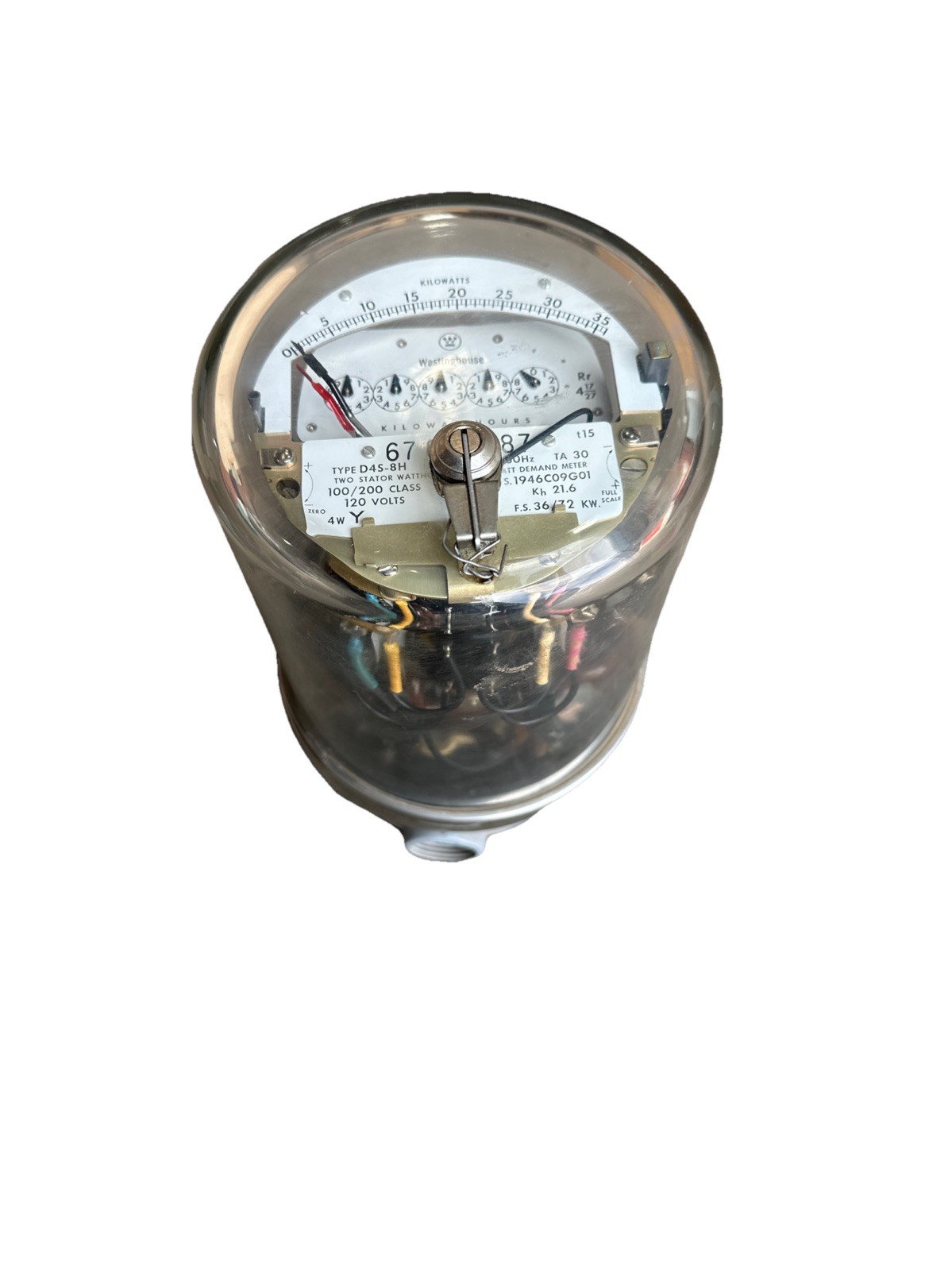 🔴WESTINGHOUSE Stator Watthour-Thermal METER D4S-8H Form 14S KWH D4S‼️