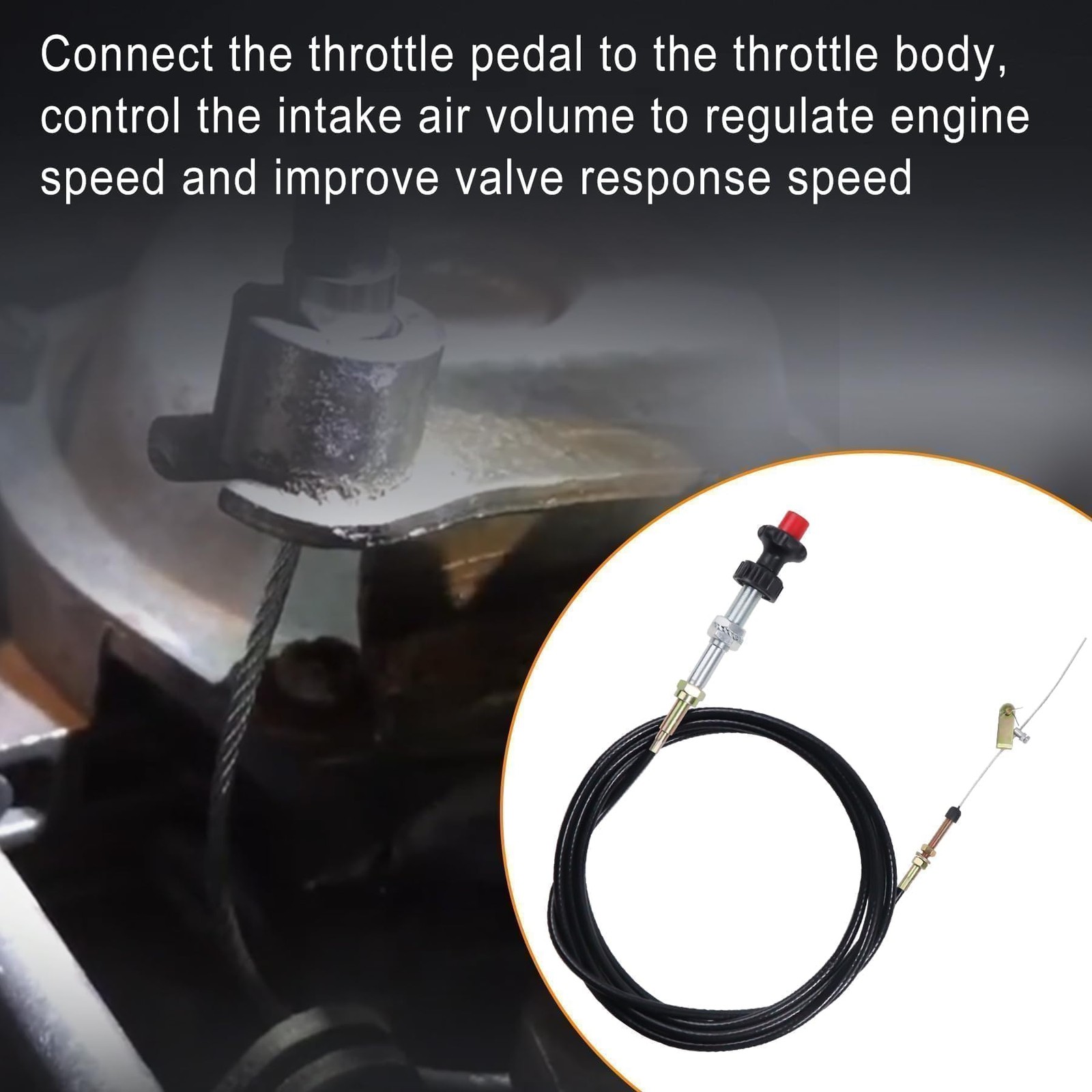 VCGTX10 10 Ft Heavy Duty Vernier Locking Throttle Cable PTO Dump Application