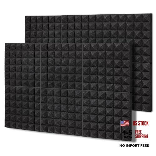 12x12x2 Inches Pyramid Sound Absorbing Foam Panels - Thick & Pyramid Design