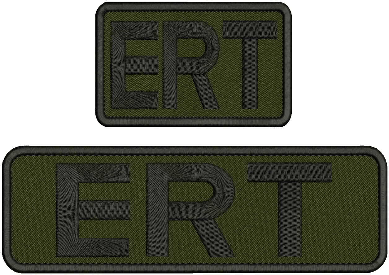 ERT EMBROIDERY PATCH 3X5 AND 3X10 HOOK ON BACK OD GREEN/BLACK