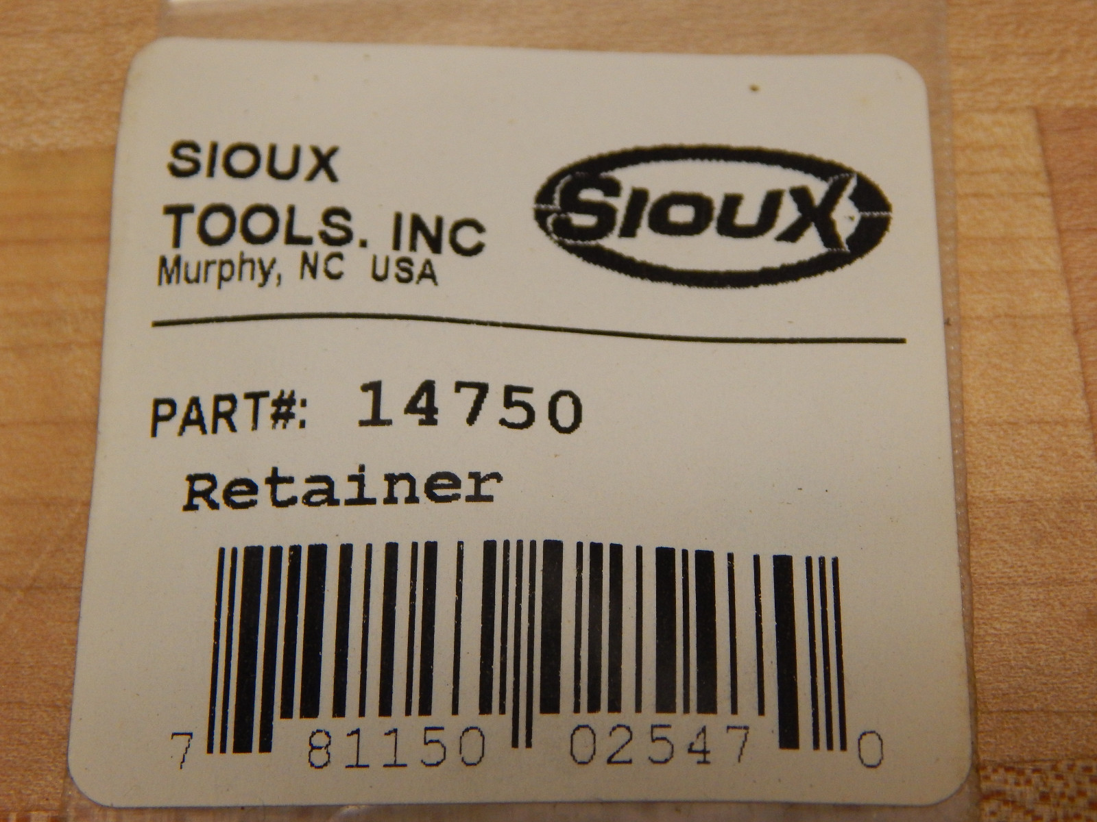 Sioux Tools 14750 Retainer Washer Replacement Part
