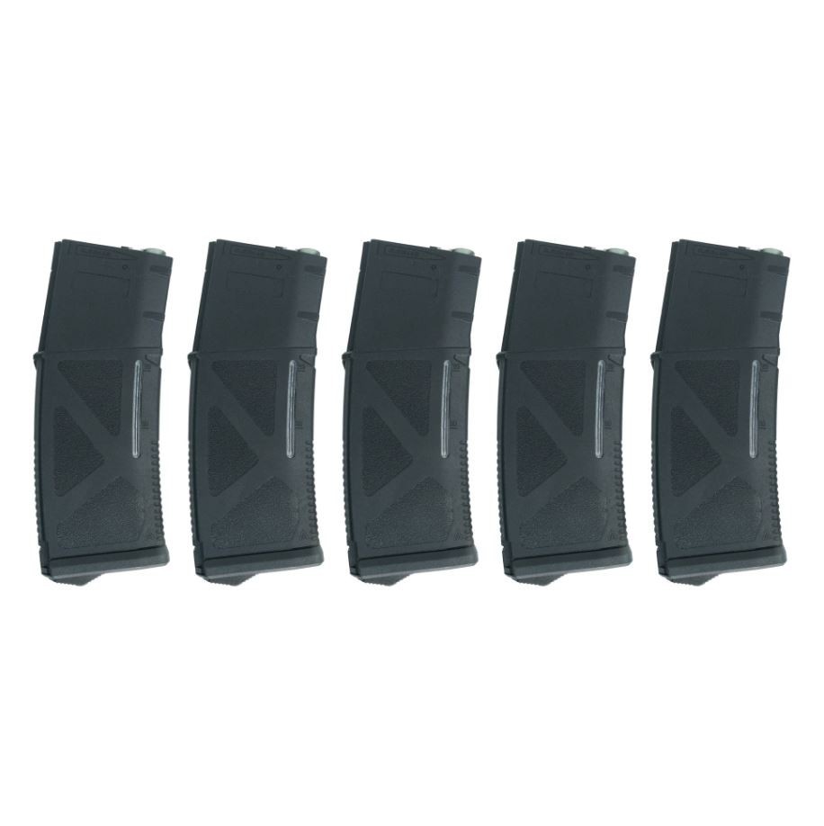 Arcturus Airsoft MOD1 200rd Mid-Cap Windowed EMM 6mm Magazine 5pk Pack Black
