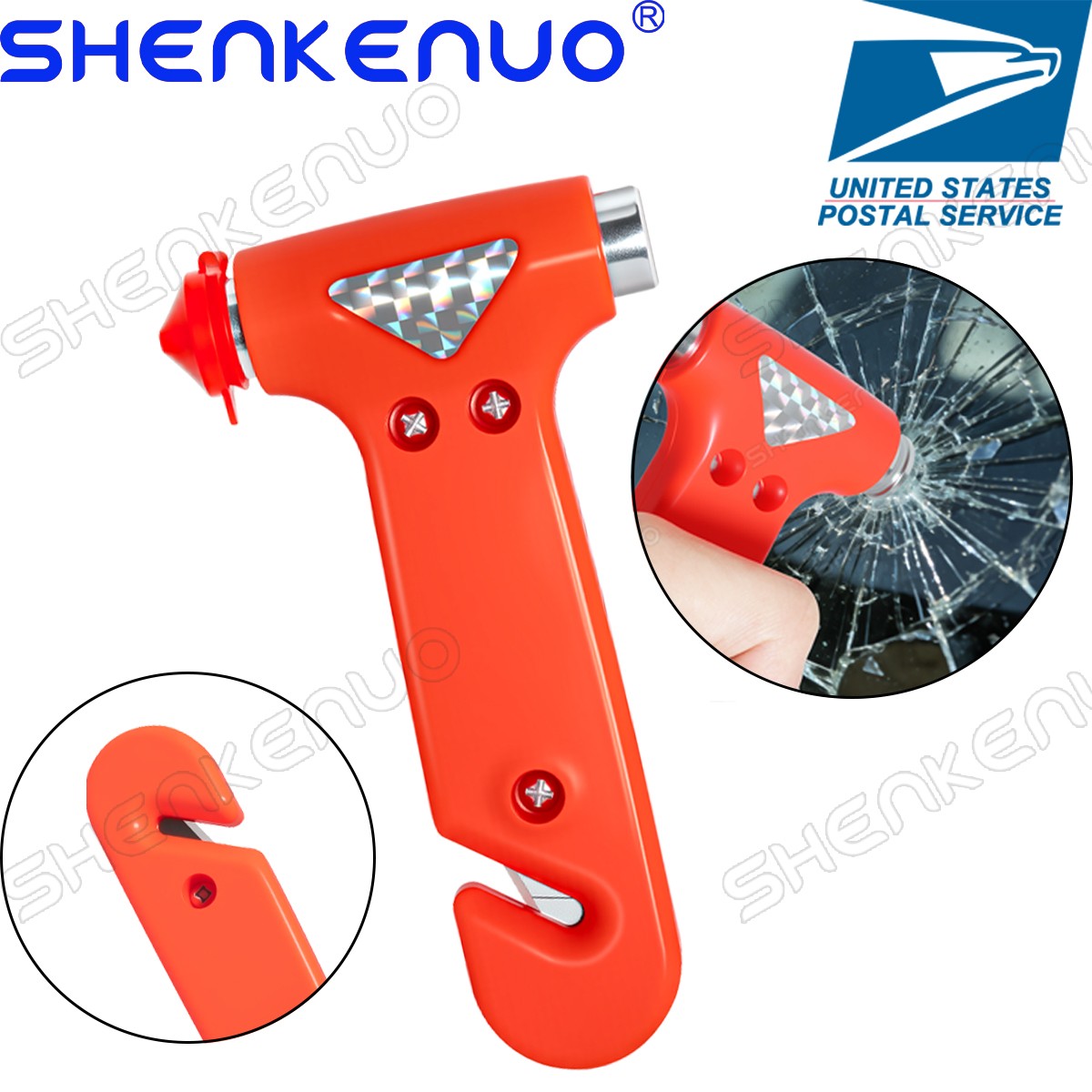 1Pcs Easy Use Automotive Safety Escape Tool 2-in-1 Design For Daily Commuters