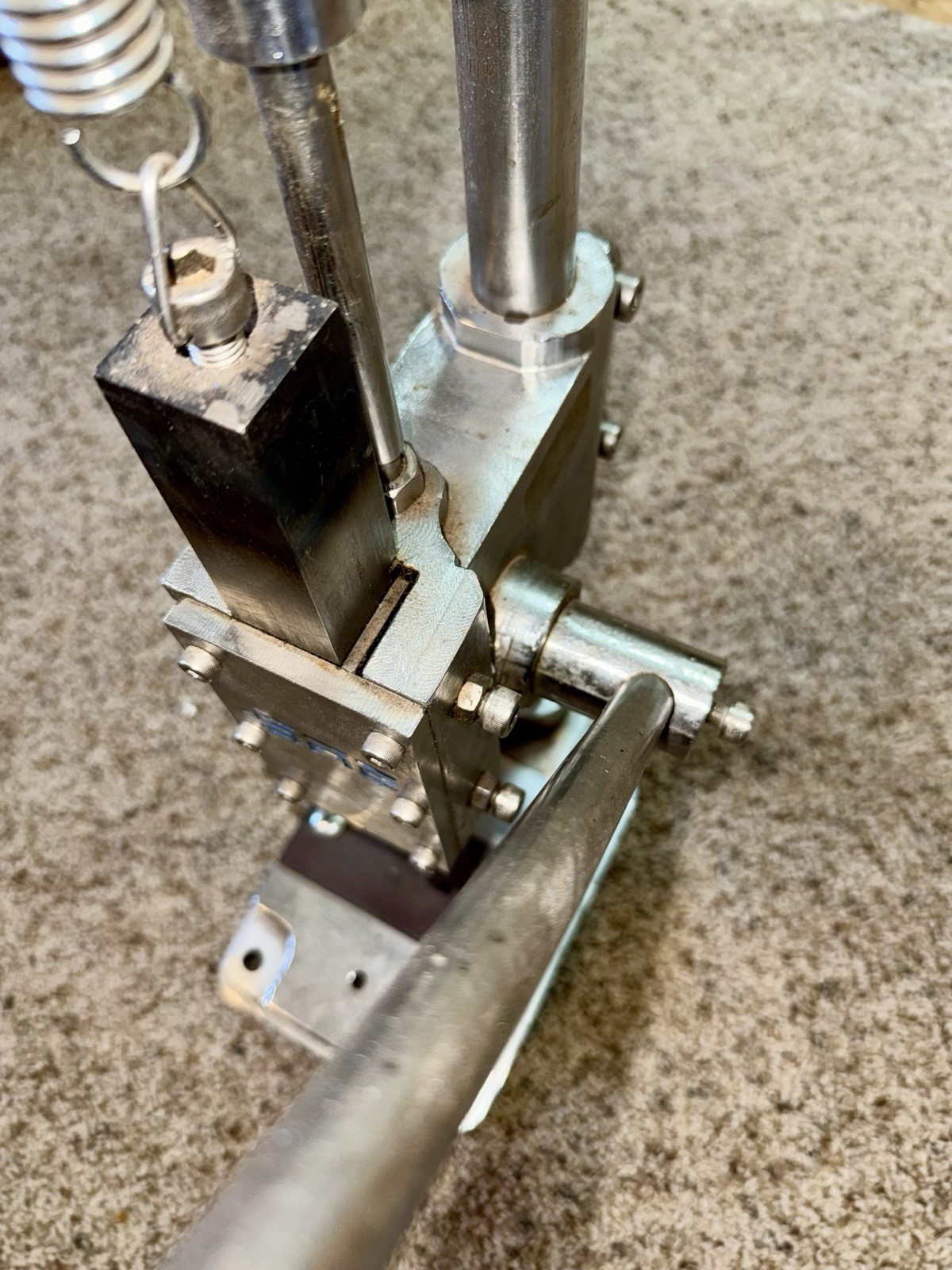 Solid Stainless Steel Arbor Press w Retract Spring