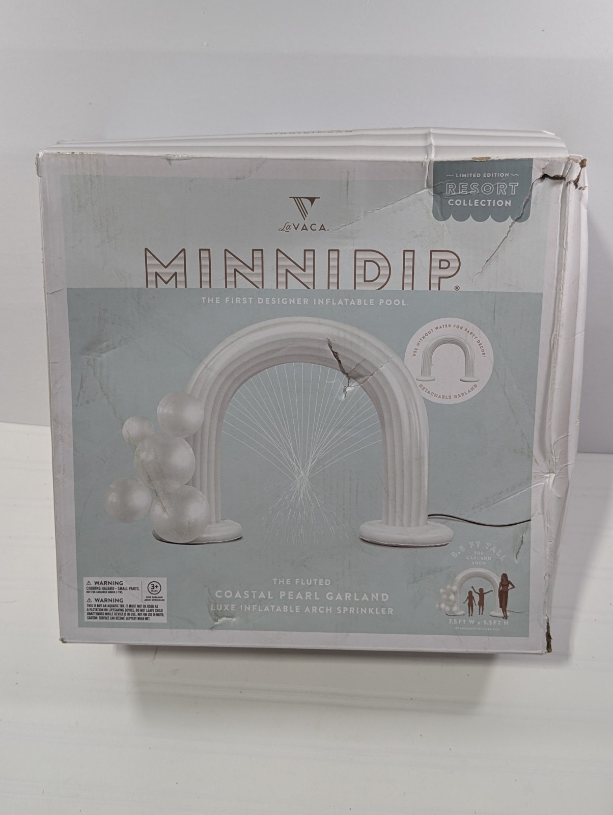 MINNIDIP Inflatable Arch Sprinkler with Coastal Pearl Garland For Kids Ages 3+